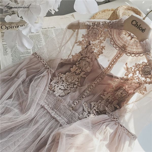 dress lantern stand collar sleeve women mesh see through lace embroidery fairy dress femme vestidos robe designer clothes, Black;gray
dress lantern stand collar sleeve women mesh see through lace embroidery fairy dress femme vestidos robe designer clothes, Black;gray