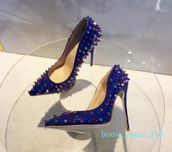 2018 brand shoes women pumps high heel rivet pointed toe fine heel lady wedding shoes bottom for the red fashion party +logo+box b35, Black
2018 brand shoes women pumps high heel rivet pointed toe fine heel lady wedding shoes bottom for the red fashion party +logo+box b35, Black