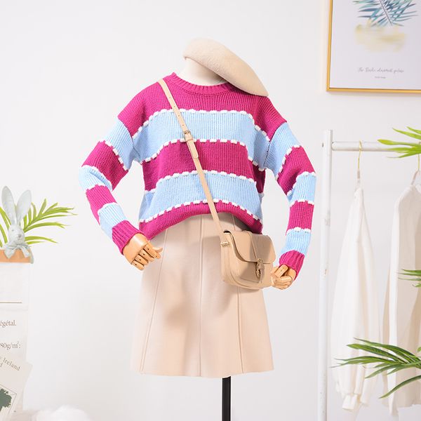 winter striped large size o-neck fashion casual cute rainbow female sweater sweet knitted autumn pullovers sweaters, White;black
winter striped large size o-neck fashion casual cute rainbow female sweater sweet knitted autumn pullovers sweaters, White;black