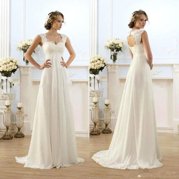 new bohemian chiffon wedding dresses scoop neck capped sleeves empire waist lace long beach bridal gowns robes de soiréebm0881, White
new bohemian chiffon wedding dresses scoop neck capped sleeves empire waist lace long beach bridal gowns robes de soiréebm0881, White