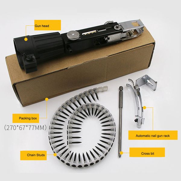 automatic new automatic chain nail gun adapter screw gun for electric drill woodworking tool cordless power drill attachment
automatic new automatic chain nail gun adapter screw gun for electric drill woodworking tool cordless power drill attachment