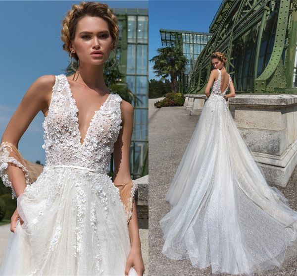 open back lace bohemian wedding dresses 2020 deep v neck appliuqed beach boho plus size bridal gown with sweep train, White
open back lace bohemian wedding dresses 2020 deep v neck appliuqed beach boho plus size bridal gown with sweep train, White