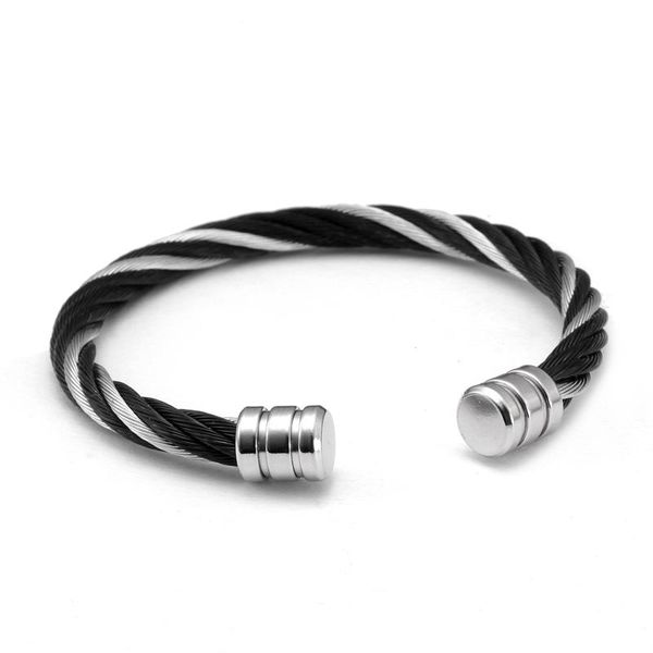 men women vintage sporty bracelets jewelry unique wire open braided simple healthly stainless steel charm cuff bracelets, White
men women vintage sporty bracelets jewelry unique wire open braided simple healthly stainless steel charm cuff bracelets, White