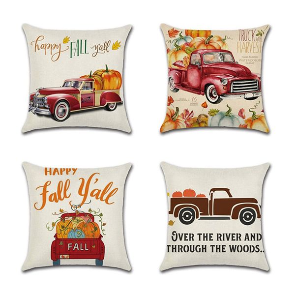 

4pcs halloween throw pillow covers pumpkin castle bat theme sofa home decor cotton linen throw pillow case cushion covers