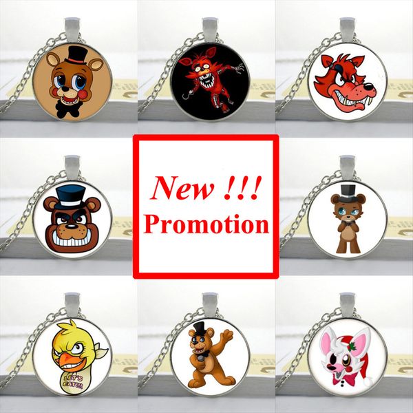 new fashion five nights at freddy's necklace freddy jewelry glass picture pendant glass cabochon, Silver
new fashion five nights at freddy's necklace freddy jewelry glass picture pendant glass cabochon, Silver