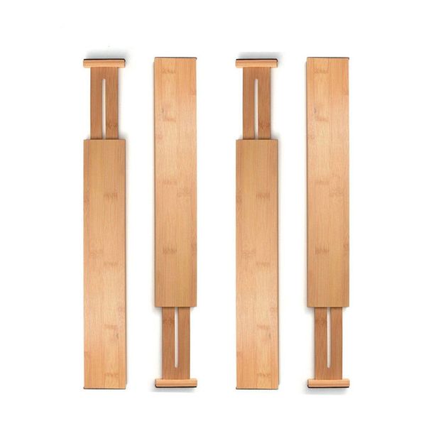 bamboo drawer organizers - spring adjustable, expandable & stackable ,for kitchen utensils, silverware, desk, clothes dresser divider
bamboo drawer organizers - spring adjustable, expandable & stackable ,for kitchen utensils, silverware, desk, clothes dresser divider
