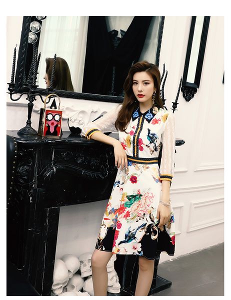 2020 vintage print women dresses spring summer a-line runway fashion lace splice animal printed elegant casual ladies shirt midi dresses, Black;gray
2020 vintage print women dresses spring summer a-line runway fashion lace splice animal printed elegant casual ladies shirt midi dresses, Black;gray