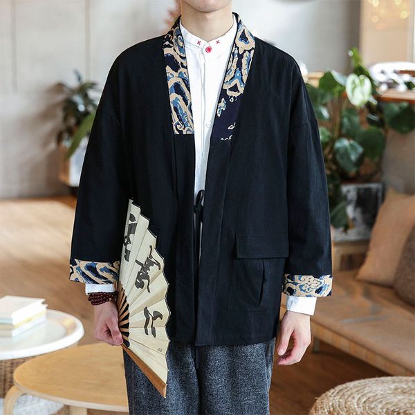#3937 black kimono jacket men three quarter sleeve vintage cotton linen jacket china style streetwear mens coats and jackets 5xl, Black;brown
#3937 black kimono jacket men three quarter sleeve vintage cotton linen jacket china style streetwear mens coats and jackets 5xl, Black;brown