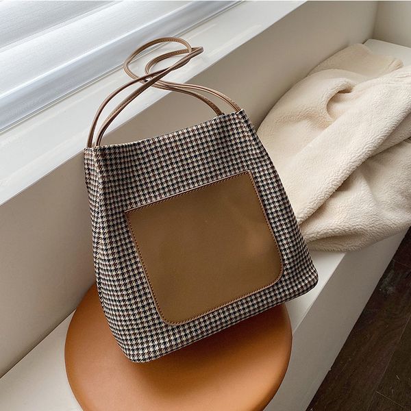 vintage plaid panelled pu leather women shoulder bags female wool tote high capacity women messenger bags large lady hand
vintage plaid panelled pu leather women shoulder bags female wool tote high capacity women messenger bags large lady hand