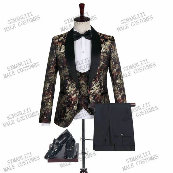 2020 jacquard flower black costume slim fit double breasted vest formal prom male suit mens groom tuxedos suit for wedding, Black;gray
2020 jacquard flower black costume slim fit double breasted vest formal prom male suit mens groom tuxedos suit for wedding, Black;gray