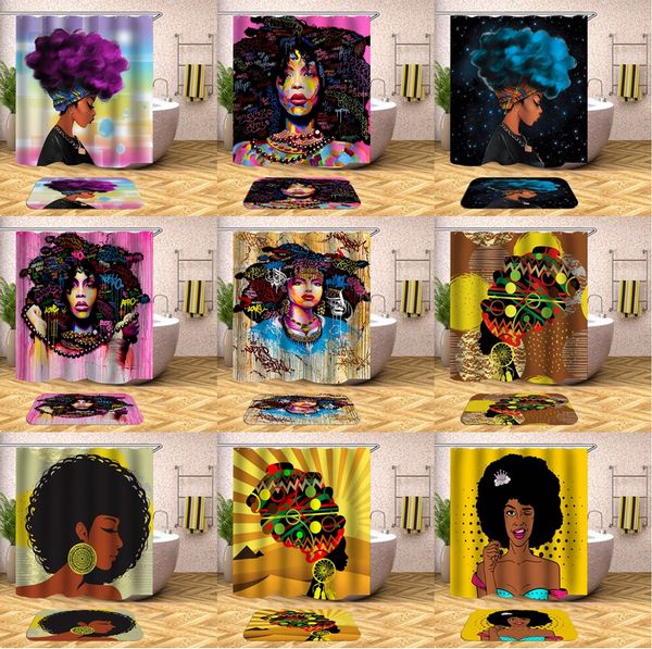 waterproof bathroom african woman polyester fabric shower curtain art women black curtains with purple hair hairstyle for bathroom
waterproof bathroom african woman polyester fabric shower curtain art women black curtains with purple hair hairstyle for bathroom