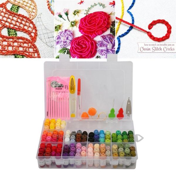 set of 100 colors embroidery cross stitch thread kit mini line group threader with box needles threader, Black;white
set of 100 colors embroidery cross stitch thread kit mini line group threader with box needles threader, Black;white