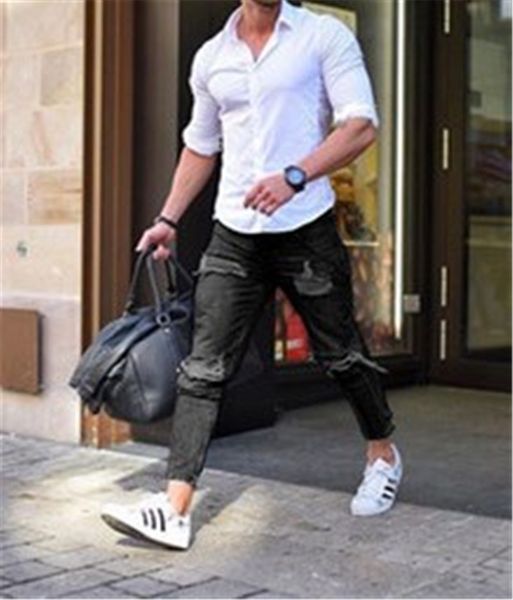 ripped hole black jeans mens street hiphop spring summer designer pantalones jeans pencil pants, Blue
ripped hole black jeans mens street hiphop spring summer designer pantalones jeans pencil pants, Blue