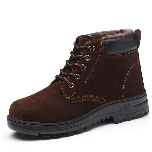 big size mens warm plush steel toe covers working safety cotton shoes brown anti-pierce winter snow security fur ankle boots man, Black
big size mens warm plush steel toe covers working safety cotton shoes brown anti-pierce winter snow security fur ankle boots man, Black