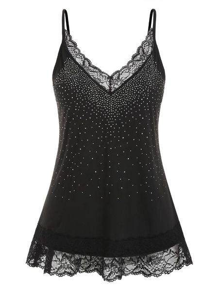 rosegal plus size camis shirt summer fashion womens rhinestone lace tank female t-shirt spaghetti strap camisole tees, White
rosegal plus size camis shirt summer fashion womens rhinestone lace tank female t-shirt spaghetti strap camisole tees, White