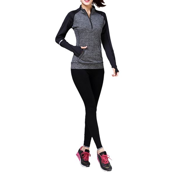 new women's fitness running yoga zipper stitching long sleeve yoga seamless sports gym jacket, White;red
new women's fitness running yoga zipper stitching long sleeve yoga seamless sports gym jacket, White;red