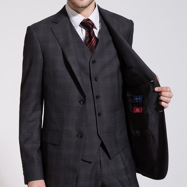 2019 fashion men wedding tuxedos plaid peaked lapel groom wear men formal 3 pieces jacket, Black;gray
2019 fashion men wedding tuxedos plaid peaked lapel groom wear men formal 3 pieces jacket, Black;gray