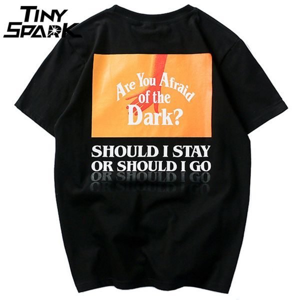 men short sleeve t shirts 2020 summer hip hop t-shirt afraid of the dark print hand tee fashion men casual tshirt streetwear, White;black
men short sleeve t shirts 2020 summer hip hop t-shirt afraid of the dark print hand tee fashion men casual tshirt streetwear, White;black