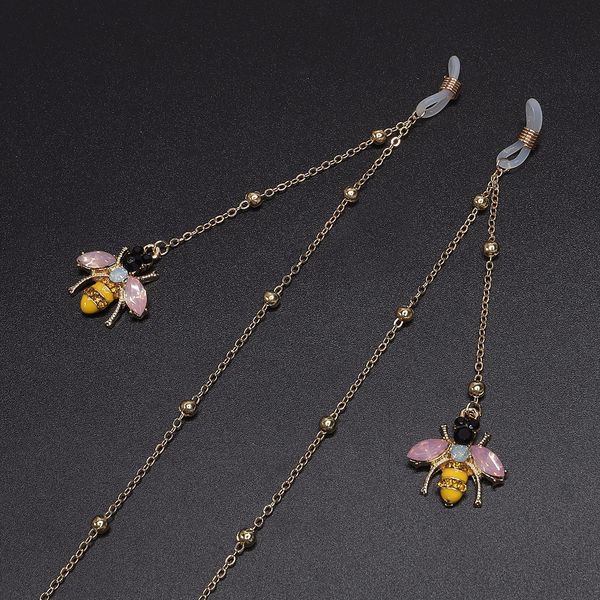 simple golden rhinestone bee color retaining bead rhinestone glasses metal chain glasses chain, Blue
simple golden rhinestone bee color retaining bead rhinestone glasses metal chain glasses chain, Blue
