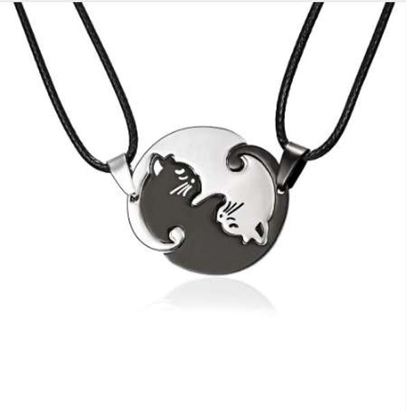 rinhoo couples jewelry necklaces black white couple necklace titanium steel animal cat pendants necklace, Silver
rinhoo couples jewelry necklaces black white couple necklace titanium steel animal cat pendants necklace, Silver