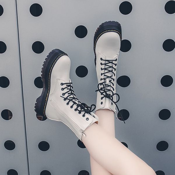 fashion zipper flat shoes woman high heel platform pu leather boots lace up women shoes white military botas mujer girls mx200324, Black
fashion zipper flat shoes woman high heel platform pu leather boots lace up women shoes white military botas mujer girls mx200324, Black