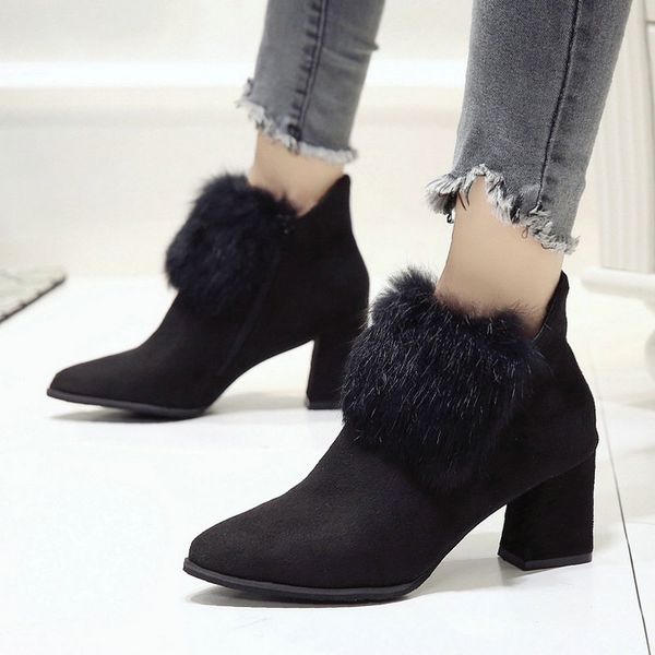 plus size 35-53 nice new ankle boots women autumn real fur shoes woman high heels ladies comfortable vintage boot, Black
plus size 35-53 nice new ankle boots women autumn real fur shoes woman high heels ladies comfortable vintage boot, Black