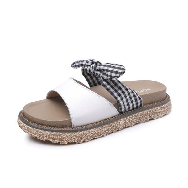 slippers plaid bow slides genuine leather sandals ladies 2021 summer women's large shoes size 41 42 43 outdoor flip flops woman, Black
slippers plaid bow slides genuine leather sandals ladies 2021 summer women's large shoes size 41 42 43 outdoor flip flops woman, Black