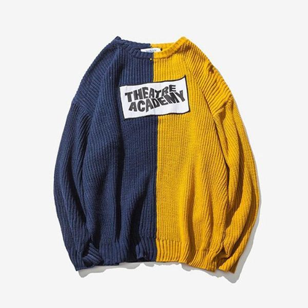 2020 spring new color block patchwork knit sweaters mens hip hop casual pullover sweater male fashion loose long sleeve sweaters, White;black
2020 spring new color block patchwork knit sweaters mens hip hop casual pullover sweater male fashion loose long sleeve sweaters, White;black