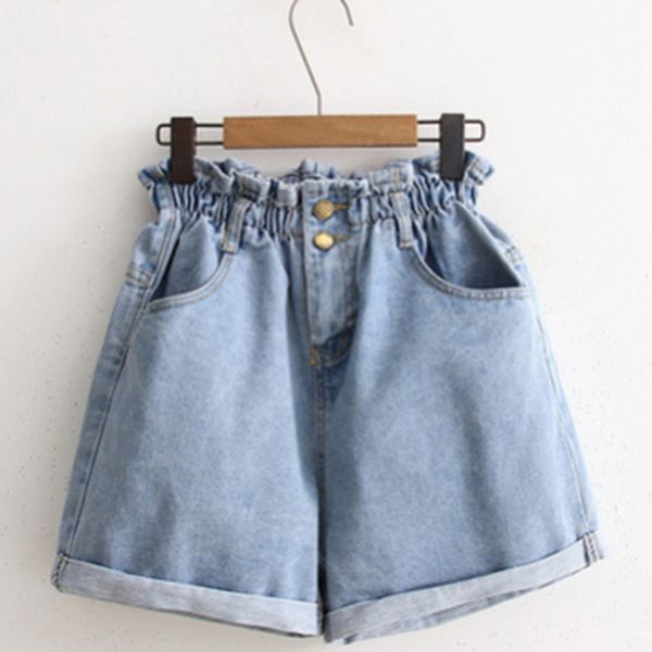 shorts women high waist casual loose ladies fashion roll up hem elastic waist pocket blue white short robe femme, White;black
shorts women high waist casual loose ladies fashion roll up hem elastic waist pocket blue white short robe femme, White;black