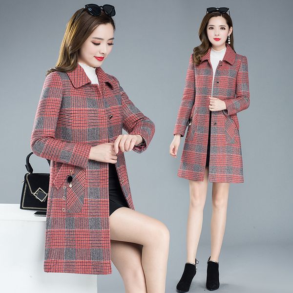 ladies autumn winter new luxury clothes woolen coat female popular long women's outerwear thicken lattice cashmere wool coats, Black
ladies autumn winter new luxury clothes woolen coat female popular long women's outerwear thicken lattice cashmere wool coats, Black