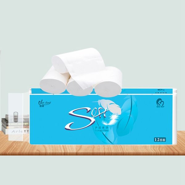 12 rolls toilet paper roll 4 layers roll paper soft toilet tissues kitchen supplies household cleaning
12 rolls toilet paper roll 4 layers roll paper soft toilet tissues kitchen supplies household cleaning