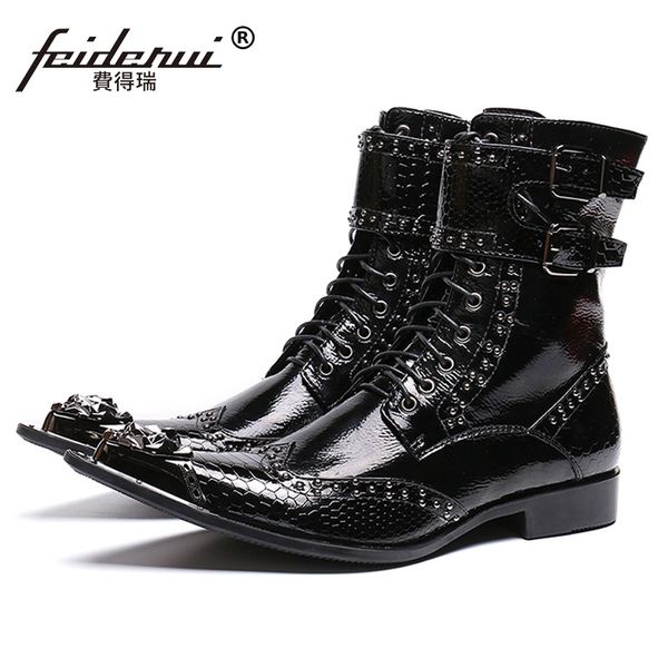 handmade man belt punk rocker footwear pointed toe high-motorcycle shoes patent leather men's rivet long boots sl477, Black
handmade man belt punk rocker footwear pointed toe high-motorcycle shoes patent leather men's rivet long boots sl477, Black