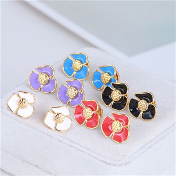 new york designer earrings fashion oil drip camellia flower earrings luxury women ear stud with cards dust bags with logo charm, Golden;silver
new york designer earrings fashion oil drip camellia flower earrings luxury women ear stud with cards dust bags with logo charm, Golden;silver