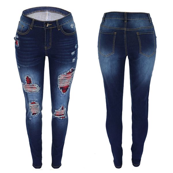 jaycosin women's jeans polyester women casual stretch plaid print splice jean leggings slim hole trouser pants pencil pants sexy, Blue
jaycosin women's jeans polyester women casual stretch plaid print splice jean leggings slim hole trouser pants pencil pants sexy, Blue