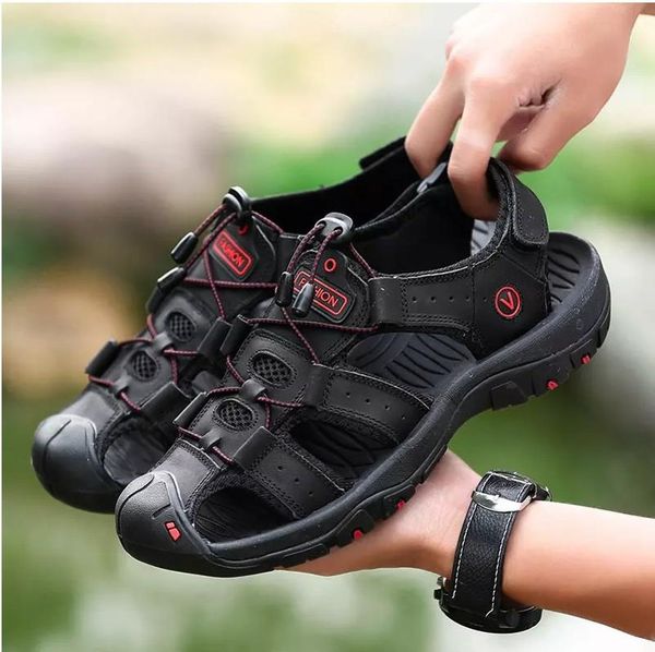 summer men sandals closed-toe genuine leather men casual shoes sandals plus-sized 45 plus-sized 46 widened 47, Black
summer men sandals closed-toe genuine leather men casual shoes sandals plus-sized 45 plus-sized 46 widened 47, Black