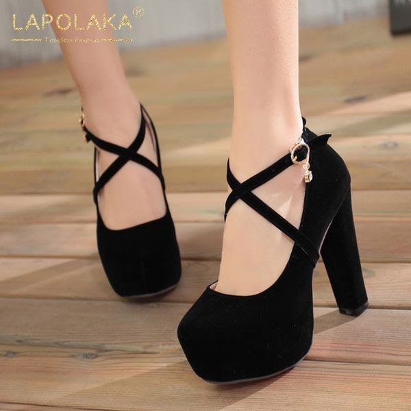 lapolaka large size 43 chunky high heels buckle strap shoes woman pumps platform elegant pumps woman shoes, Black
lapolaka large size 43 chunky high heels buckle strap shoes woman pumps platform elegant pumps woman shoes, Black