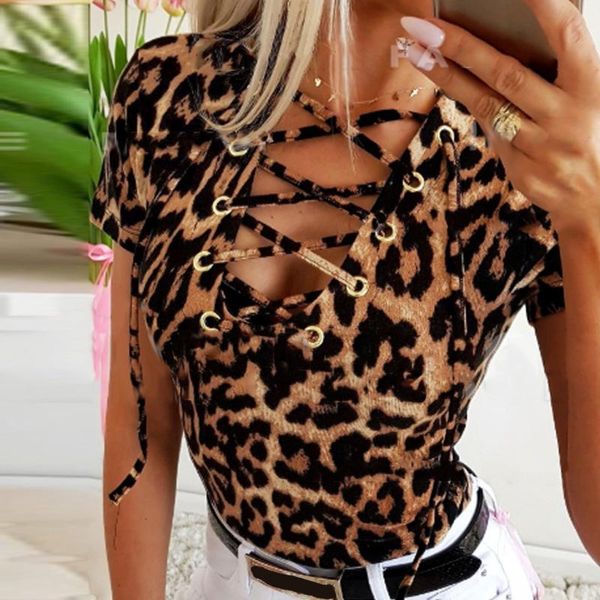 women's blouses & shirts fashion leopard bandage blouse shirt slim v-neck casual summer ladies female women short sleeve blusas pu, White
women's blouses & shirts fashion leopard bandage blouse shirt slim v-neck casual summer ladies female women short sleeve blusas pu, White