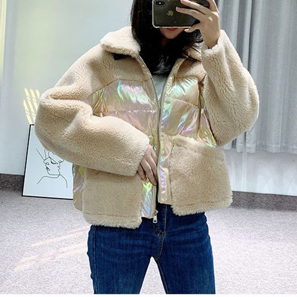 dazzle colorful down jacket 2019 new brand women coat winter artificial wool fur patchwork style parka plus size outerwear, Black
dazzle colorful down jacket 2019 new brand women coat winter artificial wool fur patchwork style parka plus size outerwear, Black