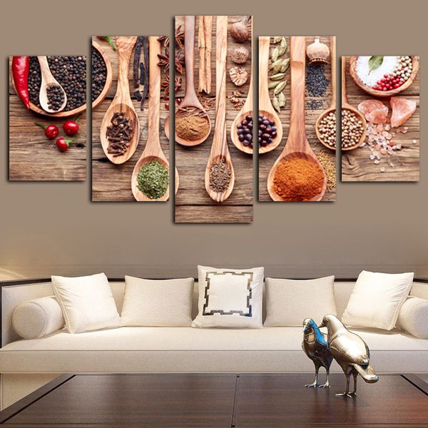 5 panels spoon grains spices food pictures canvas print wall art picture wall decor poster print artwork home decor
5 panels spoon grains spices food pictures canvas print wall art picture wall decor poster print artwork home decor