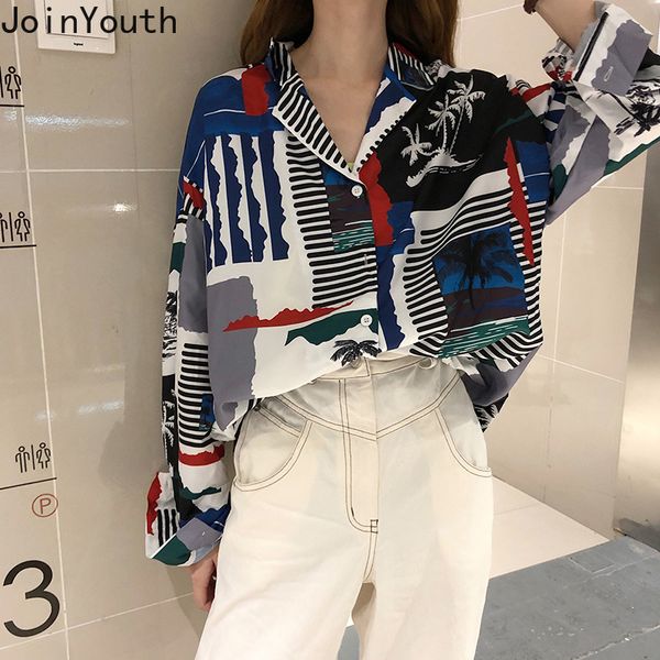 women's blouses & shirts joinyouth 2021 spring long sleeve women blouse korean causal printing shirt single breasted turn down femme b, White
women's blouses & shirts joinyouth 2021 spring long sleeve women blouse korean causal printing shirt single breasted turn down femme b, White