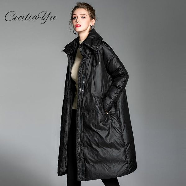 fall and winter 2018 new fashion bright face women's dresses in long knee loose white duckdown women's down ceciliayu, Black
fall and winter 2018 new fashion bright face women's dresses in long knee loose white duckdown women's down ceciliayu, Black