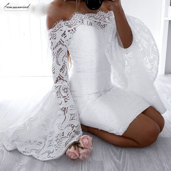 women dress shoulder off empire lace robe flare sleeve bodycon summer dress evening dress party elegant vestido de festa, Black;gray
women dress shoulder off empire lace robe flare sleeve bodycon summer dress evening dress party elegant vestido de festa, Black;gray