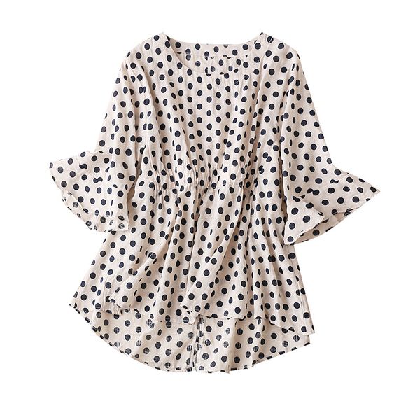 women's blouses & shirts cotton vintage polka dot blusas de mujer largos sueltos flare sleeve summer shirt para senoritas, White
women's blouses & shirts cotton vintage polka dot blusas de mujer largos sueltos flare sleeve summer shirt para senoritas, White