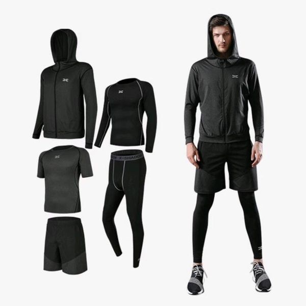 5pcs / set male workout gym fitness compression sports suit clothes running jogging sport wear exercise workout tights, Black;blue
5pcs / set male workout gym fitness compression sports suit clothes running jogging sport wear exercise workout tights, Black;blue
