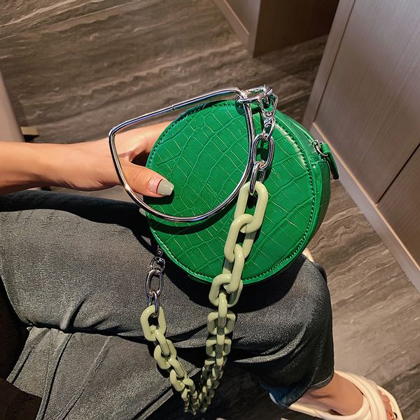 fashion acrylic chain round women shoulder bags metal handle handbags pu stone crossbody bag summer small purses
fashion acrylic chain round women shoulder bags metal handle handbags pu stone crossbody bag summer small purses