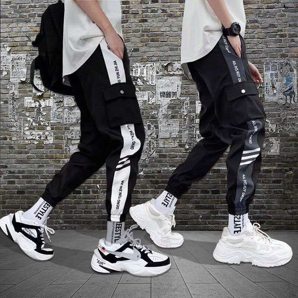 men's pants 2021 men hip hop streetwear splice joggers pant fashion male casual cargo trousers high street elastic waist man harem, Black
men's pants 2021 men hip hop streetwear splice joggers pant fashion male casual cargo trousers high street elastic waist man harem, Black