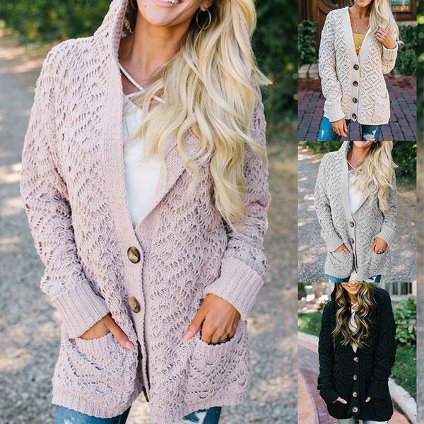 fall winter cardigan sweater coat women long sleeve hooded knitted pattern cardigan row buckle, White;black
fall winter cardigan sweater coat women long sleeve hooded knitted pattern cardigan row buckle, White;black