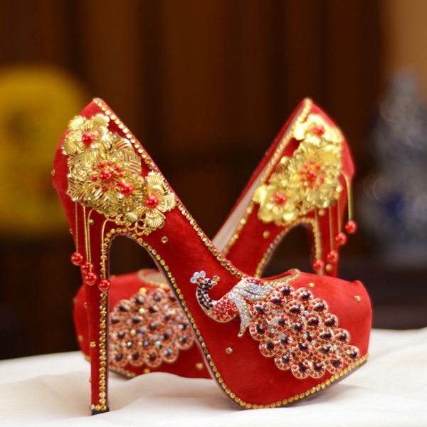 red wedding shoes dresses bride round toe platform 6cm 8cm 11cm 14cm high heels women pumps gold metal decoration tassel, Black
red wedding shoes dresses bride round toe platform 6cm 8cm 11cm 14cm high heels women pumps gold metal decoration tassel, Black