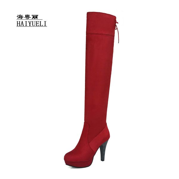 the new autumn winter boots fashion women high-heeled shoes knee-high boots, Black
the new autumn winter boots fashion women high-heeled shoes knee-high boots, Black
