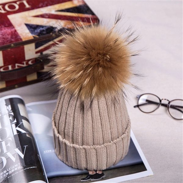 2019 new winter knitted real fur hat thicken beanies hat with 15cm real raccoon fur pom poms women christmas fashion warm caps snapback hats, Blue;gray
2019 new winter knitted real fur hat thicken beanies hat with 15cm real raccoon fur pom poms women christmas fashion warm caps snapback hats, Blue;gray